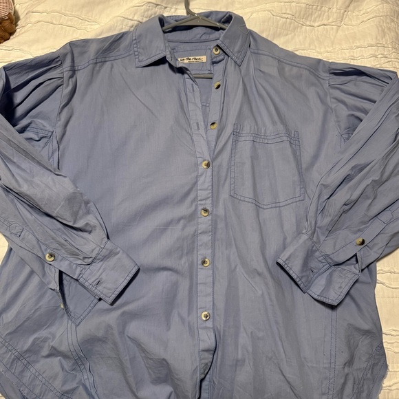 Free People Happy Hour Solid Poplin Top - Picture 1 of 3